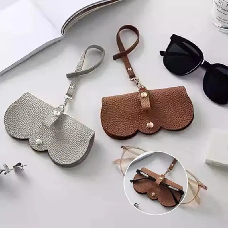 Fashionable glasses case made of leather – Suitable for sunglasses, reading glasses & XL glasses