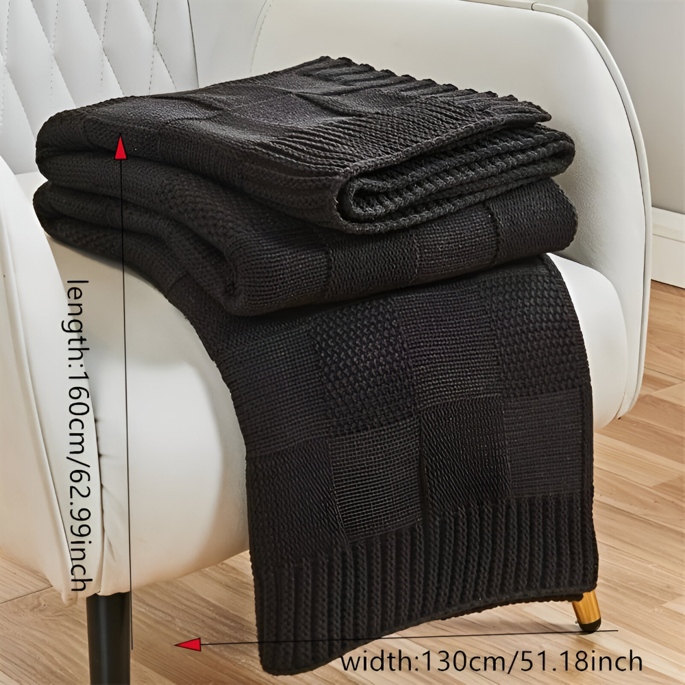 Loomvera Plaid | Knitted Blanket Black-White | Soft & Skin-friendly | For All Seasons