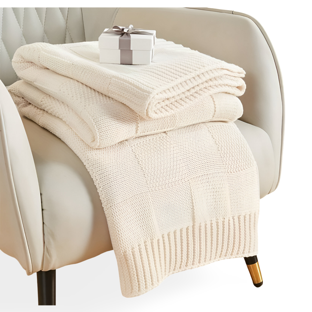 Loomvera Plaid | Knitted Blanket Black-White | Soft & Skin-friendly | For All Seasons