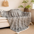Monochrome Diamond Pattern Throw Blanket
