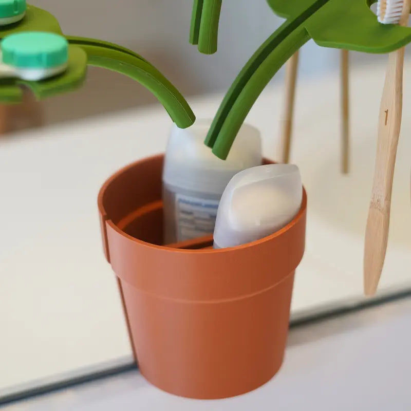 Monstera Mirror-Mounted Bathroom Organizer - Space-Saving with Stylish Design