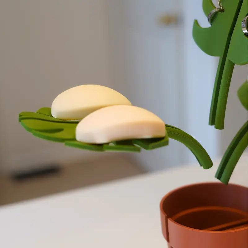 Monstera Mirror-Mounted Bathroom Organizer - Space-Saving with Stylish Design