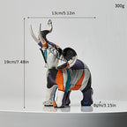 Mosaic Majesty Elephant Figurine – Handcrafted Artistic Elephant Sculpture for Home & Office Decor
