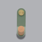Scandinavian Pastel Wall Hook with Oak & Brass
