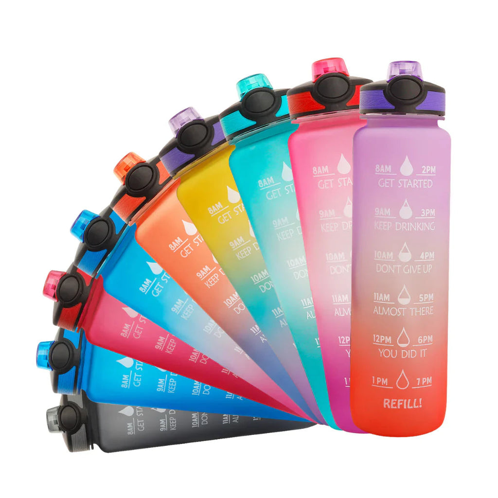 Motivational Water Bottle with Time Markings