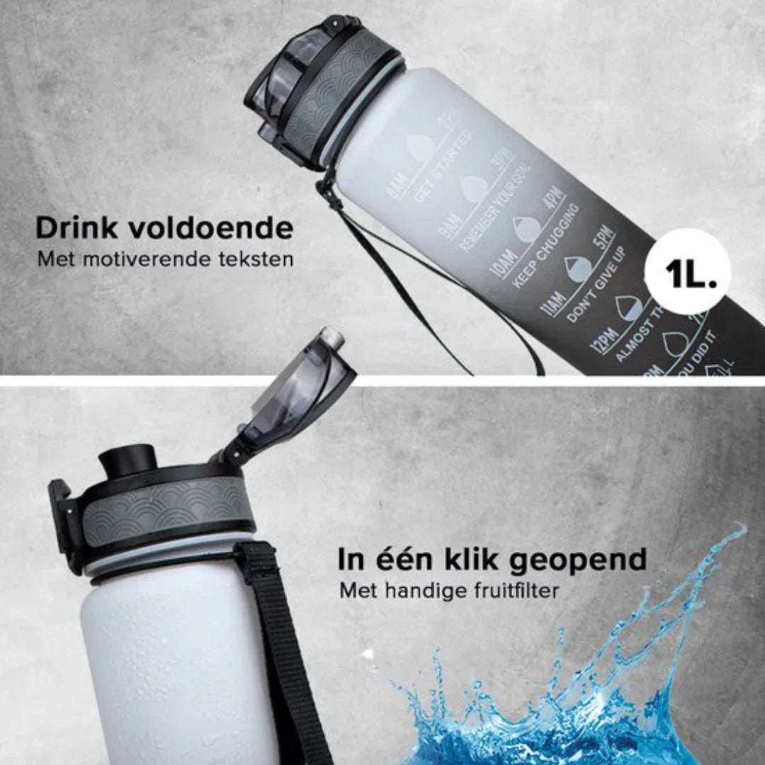 Motivational Water Bottle with Time Markings