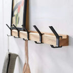 Nordic Wall-Mounted Coat Rack with Movable Hooks – Black