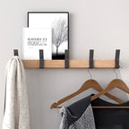 Wall-Mounted Coat Rack with Swivel Hooks – Scandinavian Wooden & Metal Design