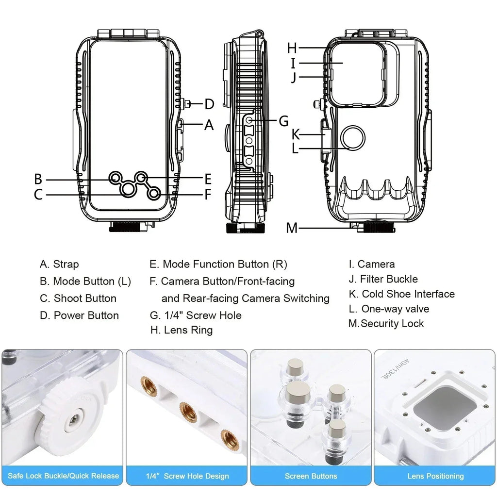 40 Meter Sealed Waterproof iPhone Case