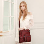 Multi-Pocket Soft PU Shoulder Bag