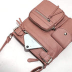 Multi-Pocket Soft PU Shoulder Bag