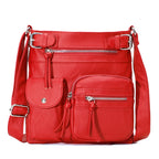 Multi-Pocket Soft PU Shoulder Bag