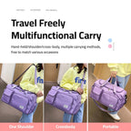 Multi-Pocket Travel Bag, Sports and Gym Duffle with Separate Shoe Compartment