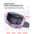 Multi-Pocket Travel Bag, Sports and Gym Duffle with Separate Shoe Compartment