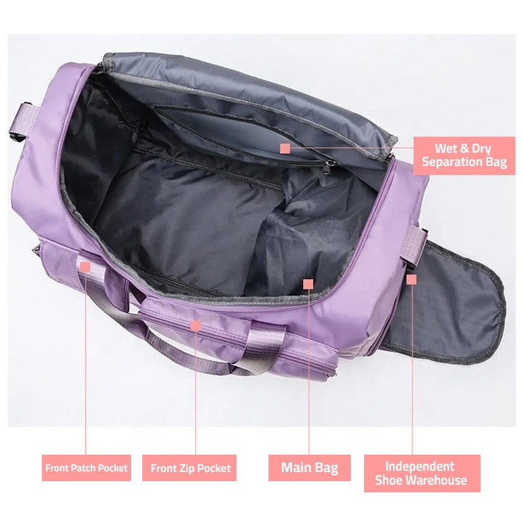 Traventix Travel Bag with Multiple Compartments | Waterproof & Lightweight | Sports, Fitness & Weekend Bag for Men & Women