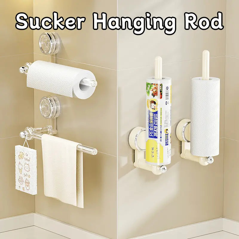 Multifunctional Hanging Rod with Suction Cup – Redatable Design