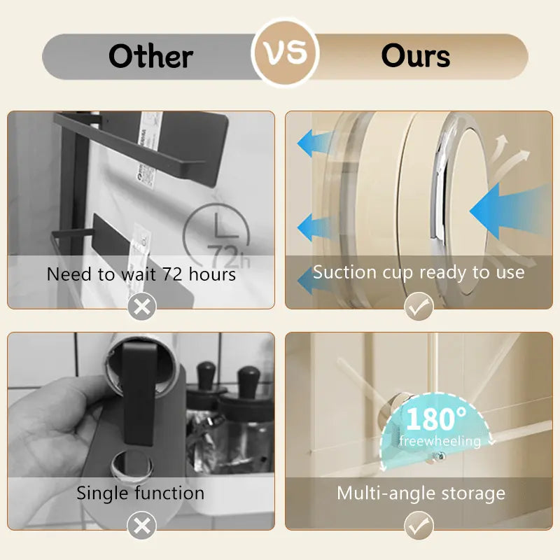 Multifunctional Hanging Rod with Suction Cup – Redatable Design