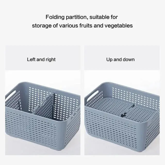 Multifunctional Refrigerator Storage Box with Foldable Dividers