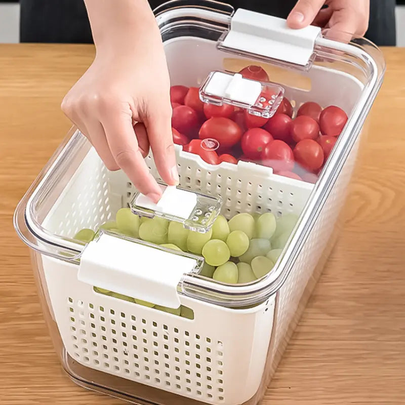 Multifunctional Refrigerator Storage Box with Foldable Dividers