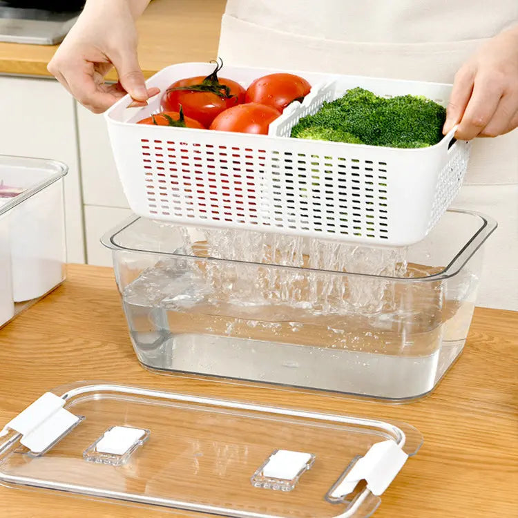 Multifunctional Refrigerator Storage Box with Foldable Dividers