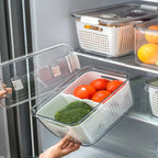 Multifunctional Refrigerator Storage Box with Foldable Dividers