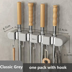 Multifunctional Mop Holder with Hook – Self-Adhesive & Sturdy