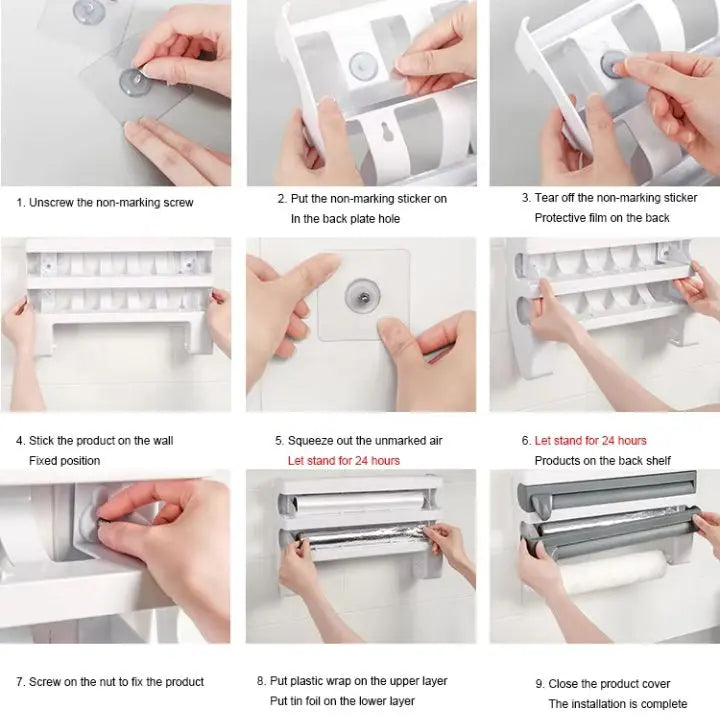 Multifunctional Film Holder – Space-saving, drill-free, wall-mounted