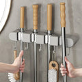 Multifunctional Mop Holder with Hooks