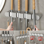 Multifunctional Mop Holder with Hooks