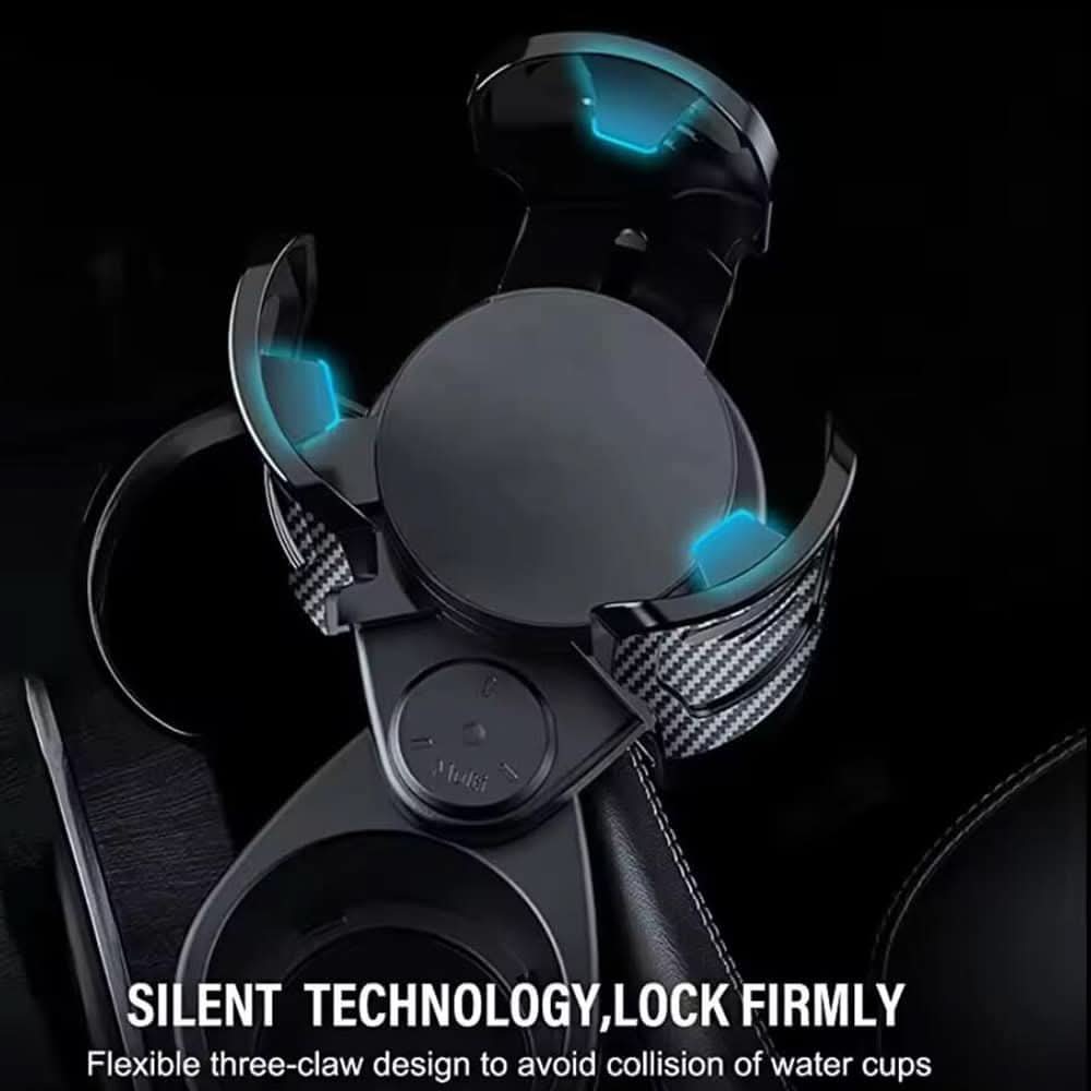 360° swivelling car cup holder for double drinks