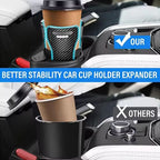 360° swivelling car cup holder for double drinks