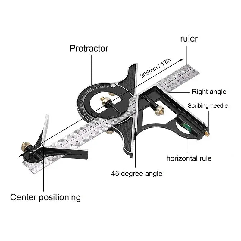 Multifunctional Corner Measuring Set – Precision Measuring Tool for Carpentry Work