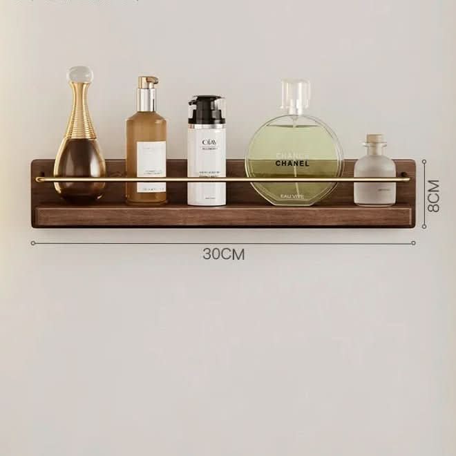 Wall coat rack made of bamboo with shelf & sturdy hooks