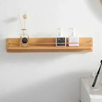 Wall coat rack made of bamboo with shelf & sturdy hooks