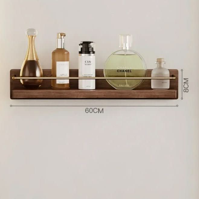 Wall coat rack made of bamboo with shelf & sturdy hooks