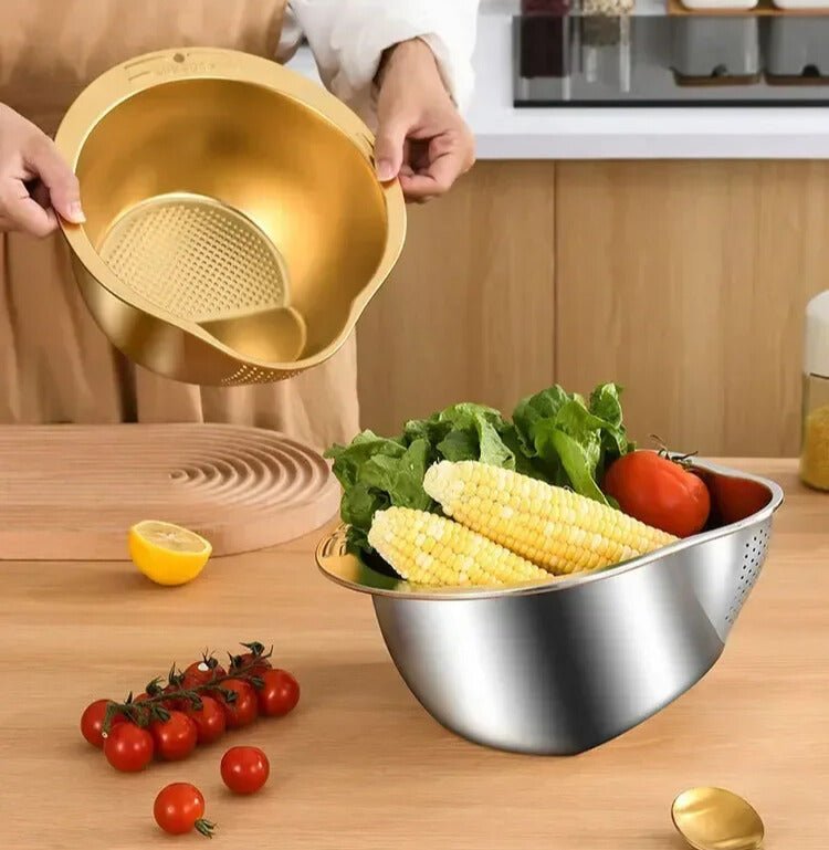 Robust sieve bowl for efficient work in the kitchen