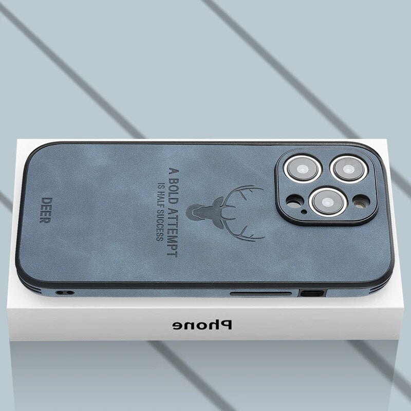 Deer - Luxury Leather iPhone Case with Stylish Design and Shockproof Protection