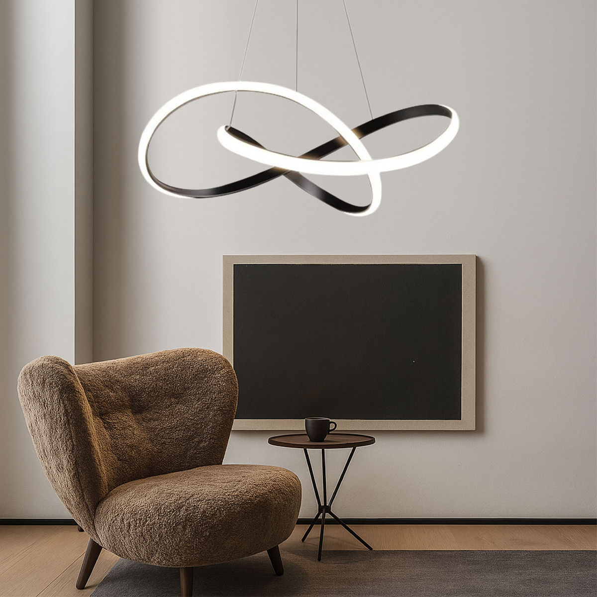 Modern Pendant Lamp Dining Room Aluminum Black