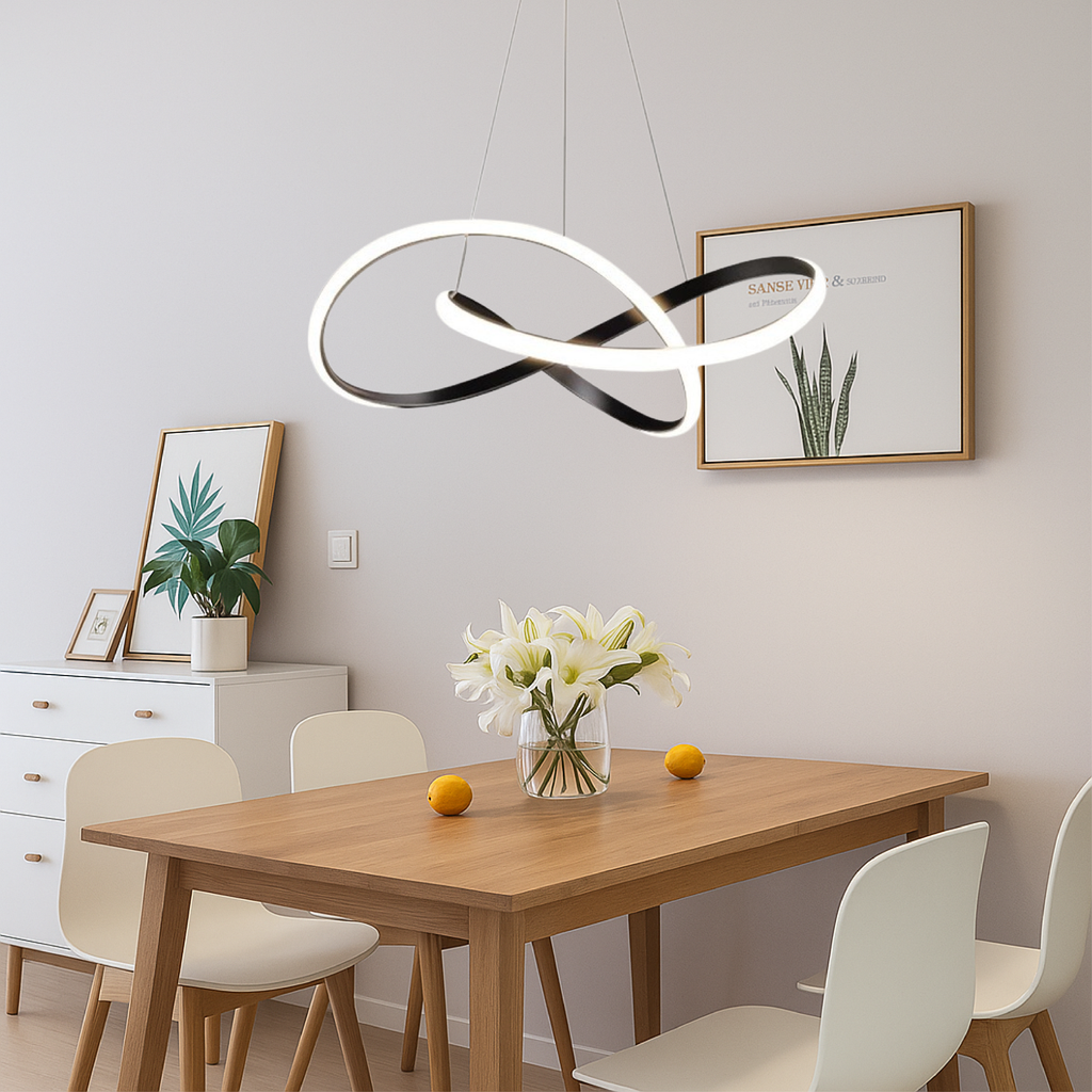 Modern Pendant Lamp Dining Room Aluminum Black