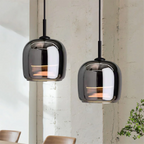 Nordic Black Glass Pendant Light Fixture - Modern Hanging Lamp for Kitchen Island & Dining Room