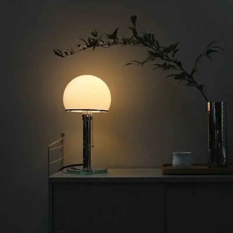 Nightstand Lamp Gray Glass