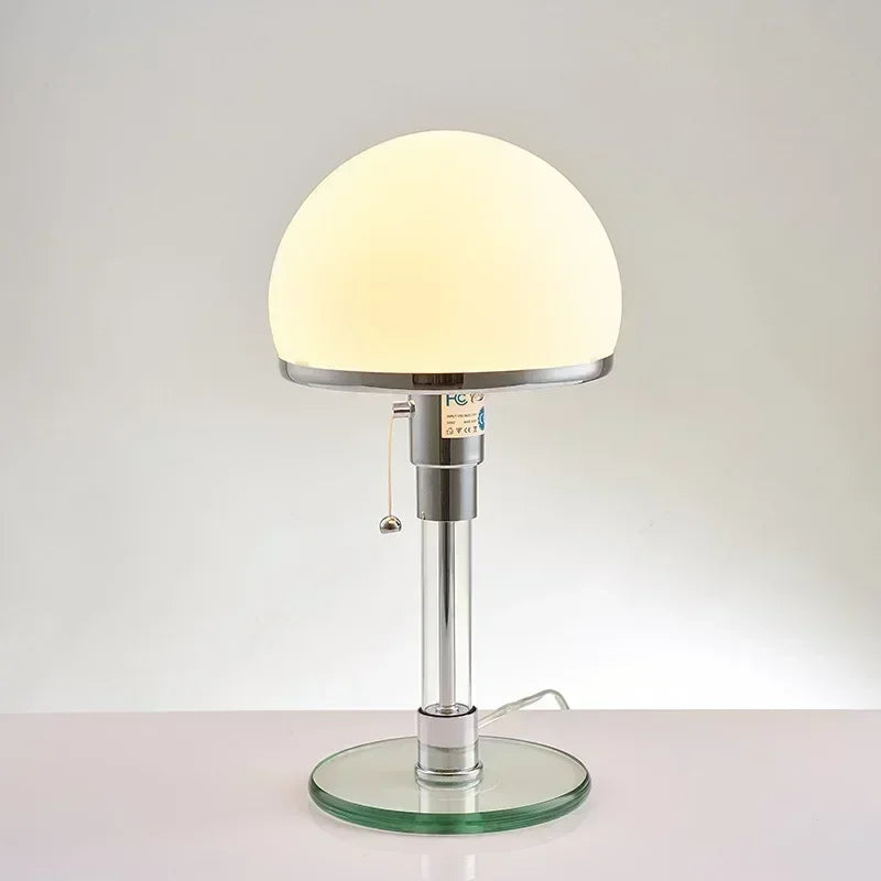 Nightstand Lamp Gray Glass