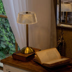Nightstand Lamp Crystal Gold