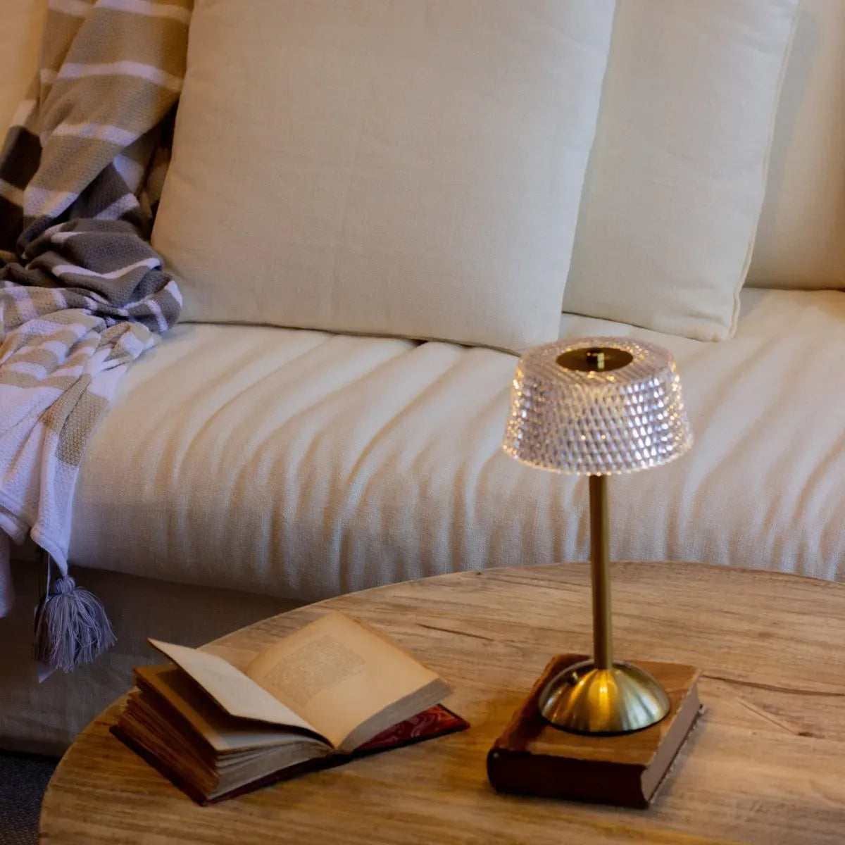Nightstand Lamp Crystal Gold