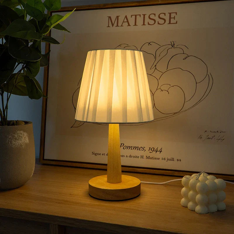 Pleated Nightstand Lamp