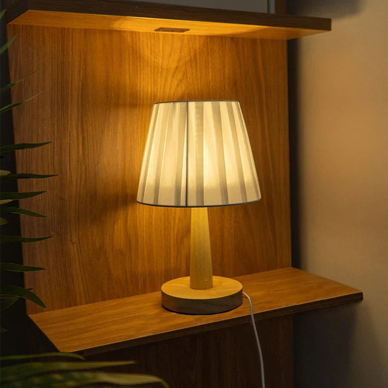 Pleated Nightstand Lamp