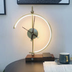 Designer clock with LED lamp and built-in charging