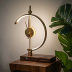 Designer clock with LED lamp and built-in charging