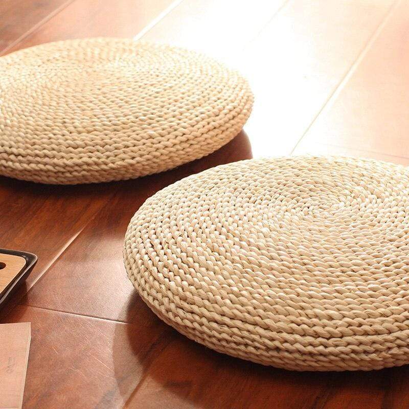 Natural tatami straw floor cushion
