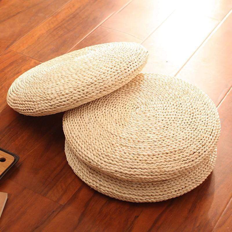 Natural tatami straw floor cushion